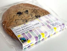 Wish4 Fairtrade Giant American Fruit and Lemon Cookies 60g x14