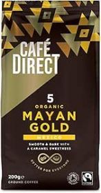 Cafedirect Fairtrade Organic Mayan Gold Whole Bean 200g x1