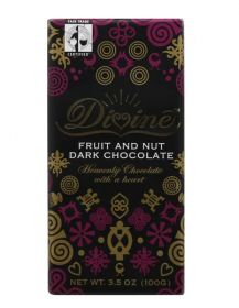 Divine Fairtrade 68% Dark Chocolate with Fruit and Nut 90g x15