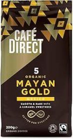 Cafedirect Fairtrade Organic Mayan Gold Whole Bean 200g x6