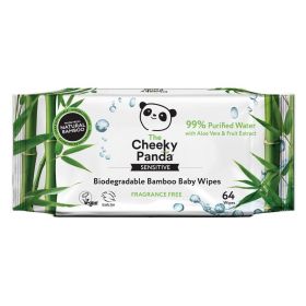 Cheeky Panda Biodegradable Bamboo 60 Baby Wipes x12