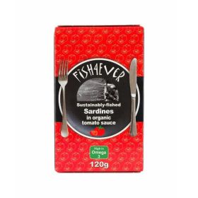 Fish 4 Ever Whole Sardines in Organic Tomato Sauce 120g x10