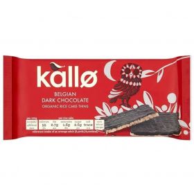 Kallo Organic Belgian Dark Chocolate Rice Cake Thins 90g x1