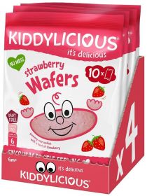 Kiddylicious Strawberry Wafers Maxi Bag (10s) 40g x4