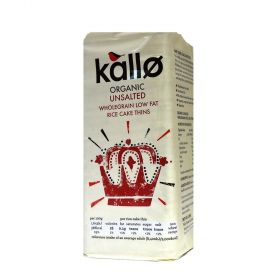 Kallo Organic Low Fat Rice Cake Thins Unsalted 130g x1